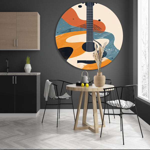 Abstract Gitaar in Warme Kleuren forex muurcirkel