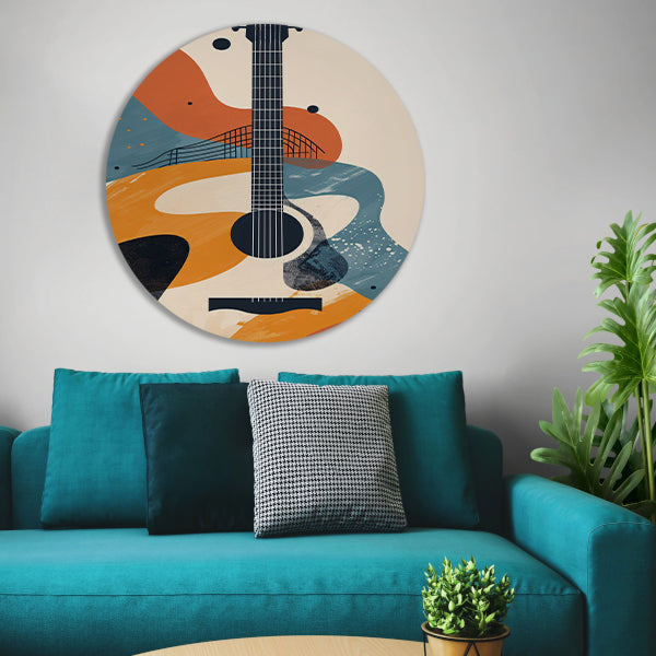 Abstract Gitaar in Warme Kleuren forex muurcirkel