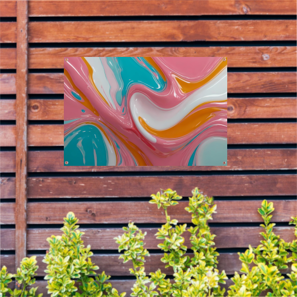 Stromende Kleurrijkheid in Moderne Abstractie tuinposter
