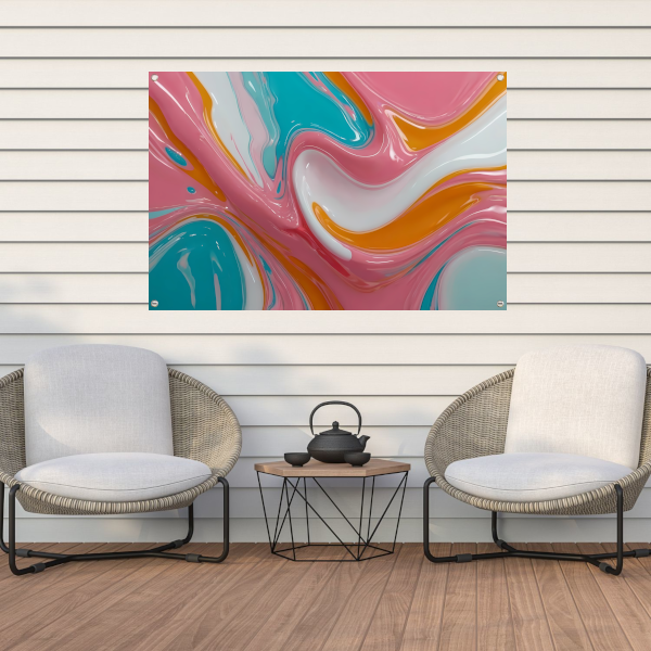 Stromende Kleurrijkheid in Moderne Abstractie tuinposter