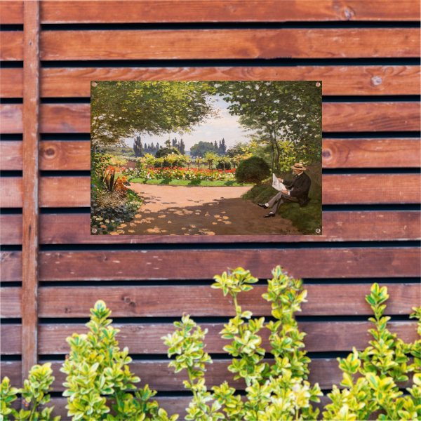 Adolphe Monet in de tuin van Le Coteau in Sainte-Adresse - Claude Monet tuinposter