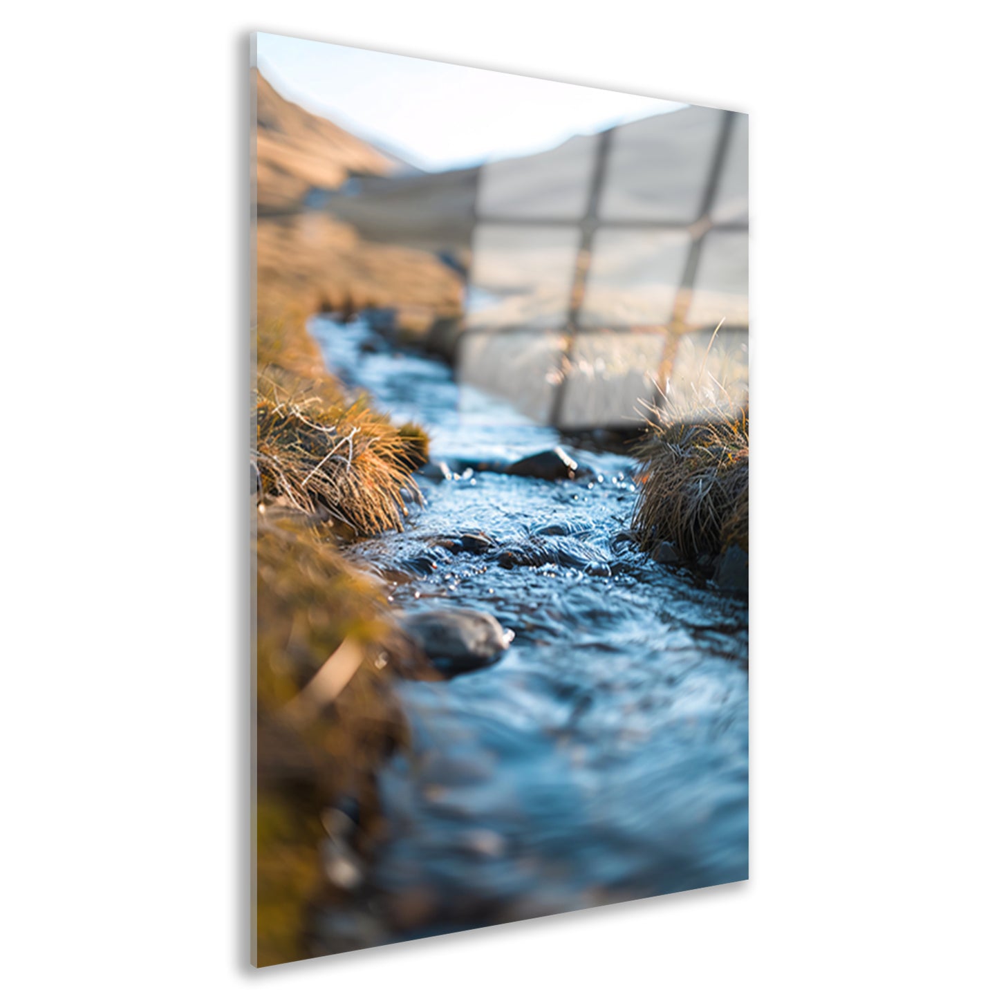 Stroompje door het landschap acrylglas