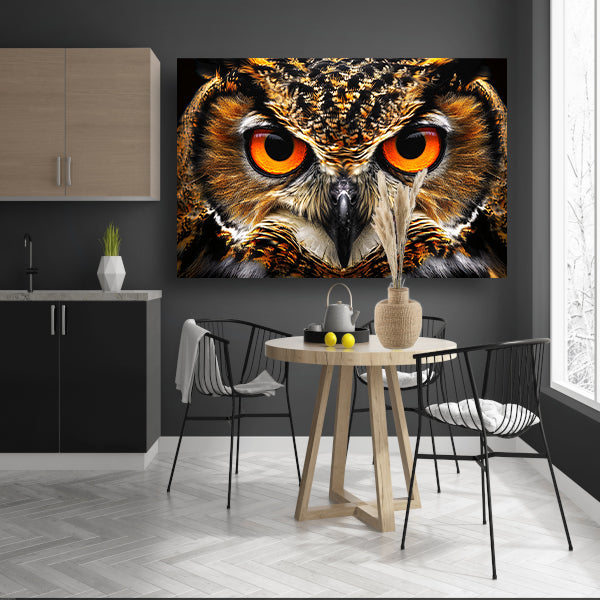 Close-up van Uilenogen met Intense Blik poster