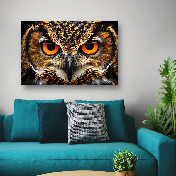 Close-up van Uilenogen met Intense Blik poster