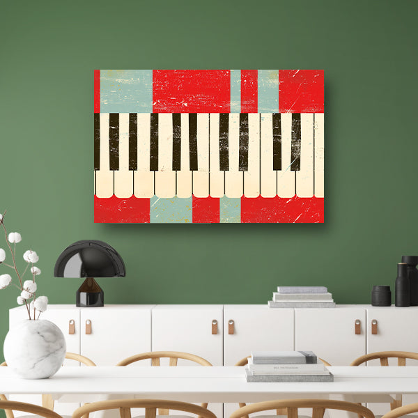 Abstracte piano kunst met kleurrijke toetsen poster