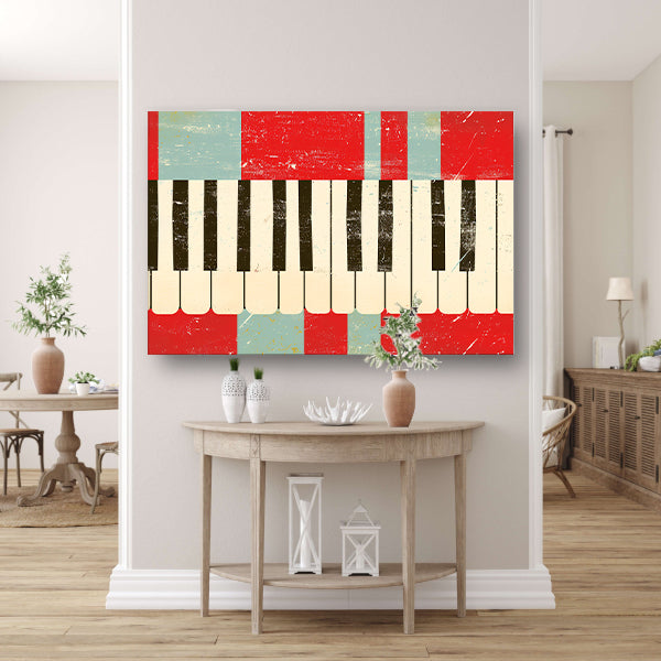 Abstracte piano kunst met kleurrijke toetsen poster