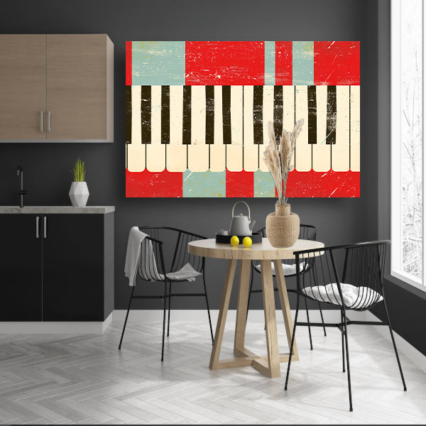 Abstracte piano kunst met kleurrijke toetsen poster