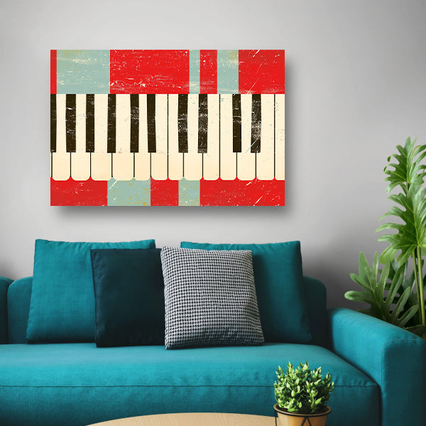 Abstracte piano kunst met kleurrijke toetsen poster
