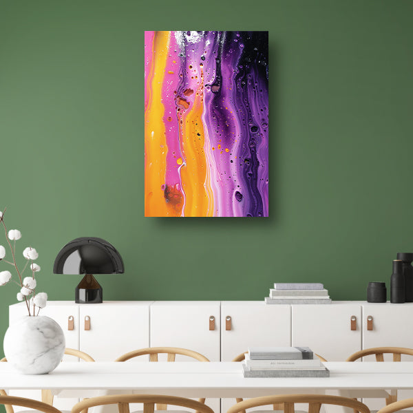Kleurrijke abstracte kunst met dynamische textuur canvas met baklijst