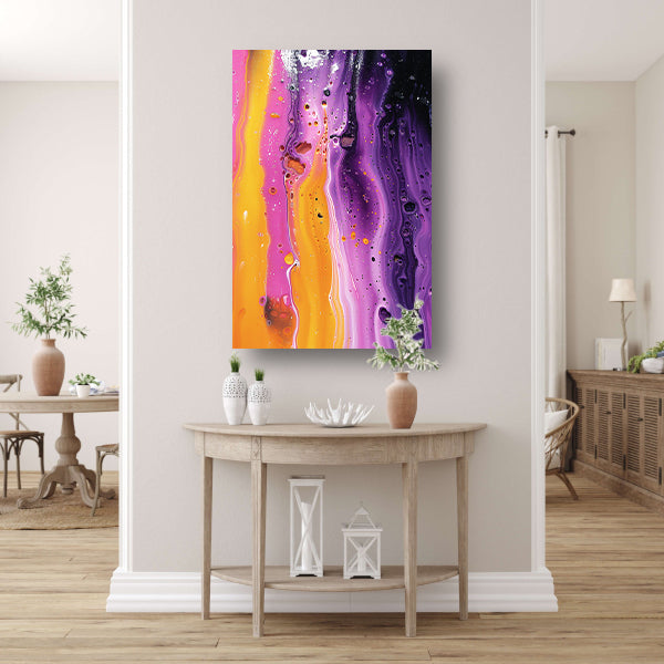 Kleurrijke abstracte kunst met dynamische textuur poster