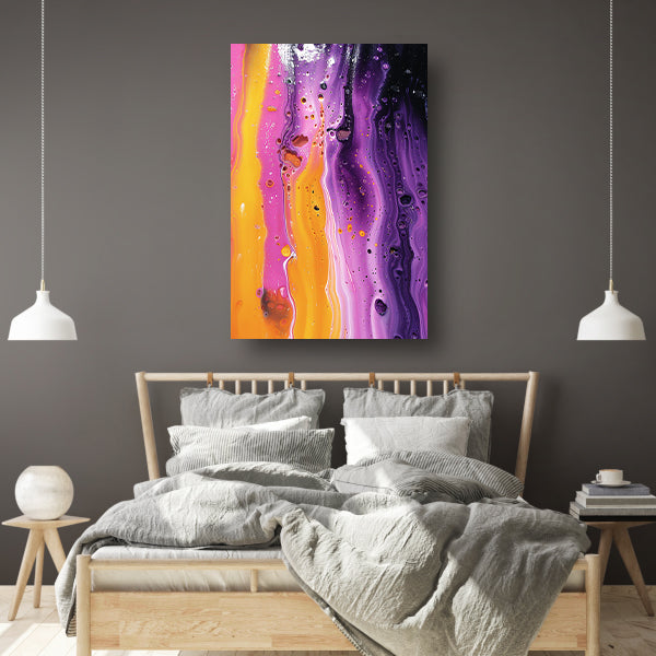 Kleurrijke abstracte kunst met dynamische textuur canvas met baklijst