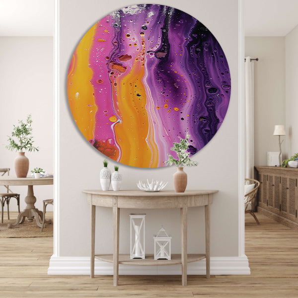 Kleurrijke abstracte kunst met dynamische textuur forex muurcirkel