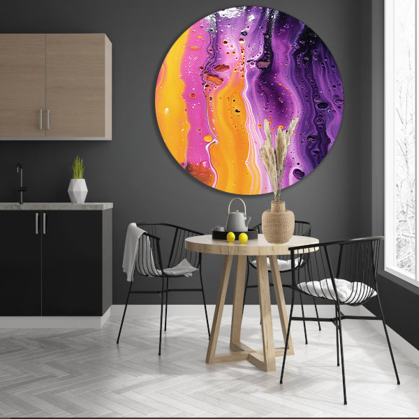 Kleurrijke abstracte kunst met dynamische textuur forex muurcirkel