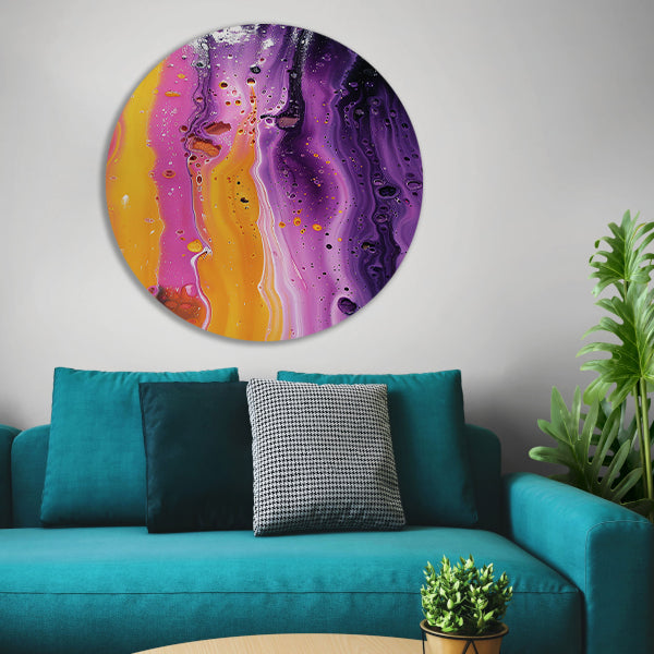 Kleurrijke abstracte kunst met dynamische textuur forex muurcirkel