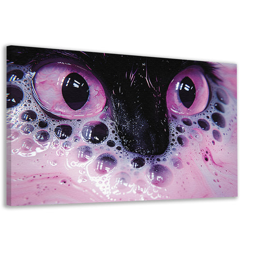 Abstracte dierenogen met kleurrijke zeepbellen canvas