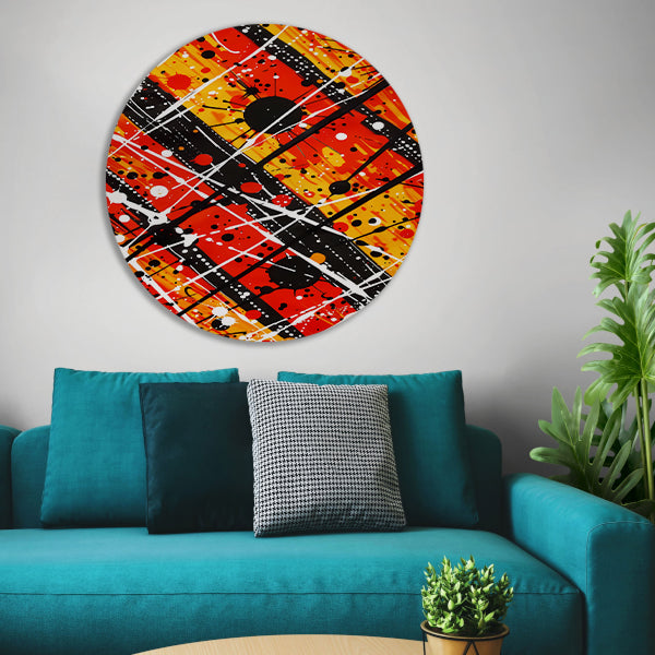 Abstracte kunst met dynamische kleuren en lijnen forex muurcirkel