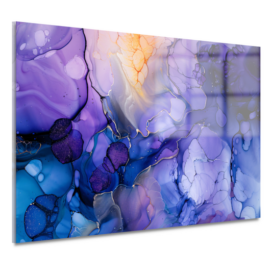 Abstract Expressionisme in Paars en Blauw acrylglas