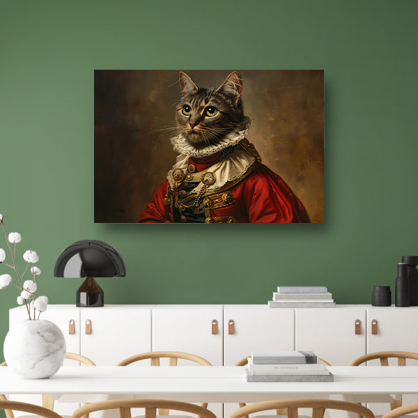 Majestueuze Kat in Koninklijke Kledij poster
