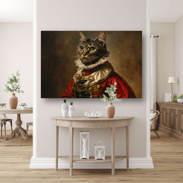 Majestueuze Kat in Koninklijke Kledij poster