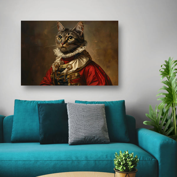 Majestueuze Kat in Koninklijke Kledij poster