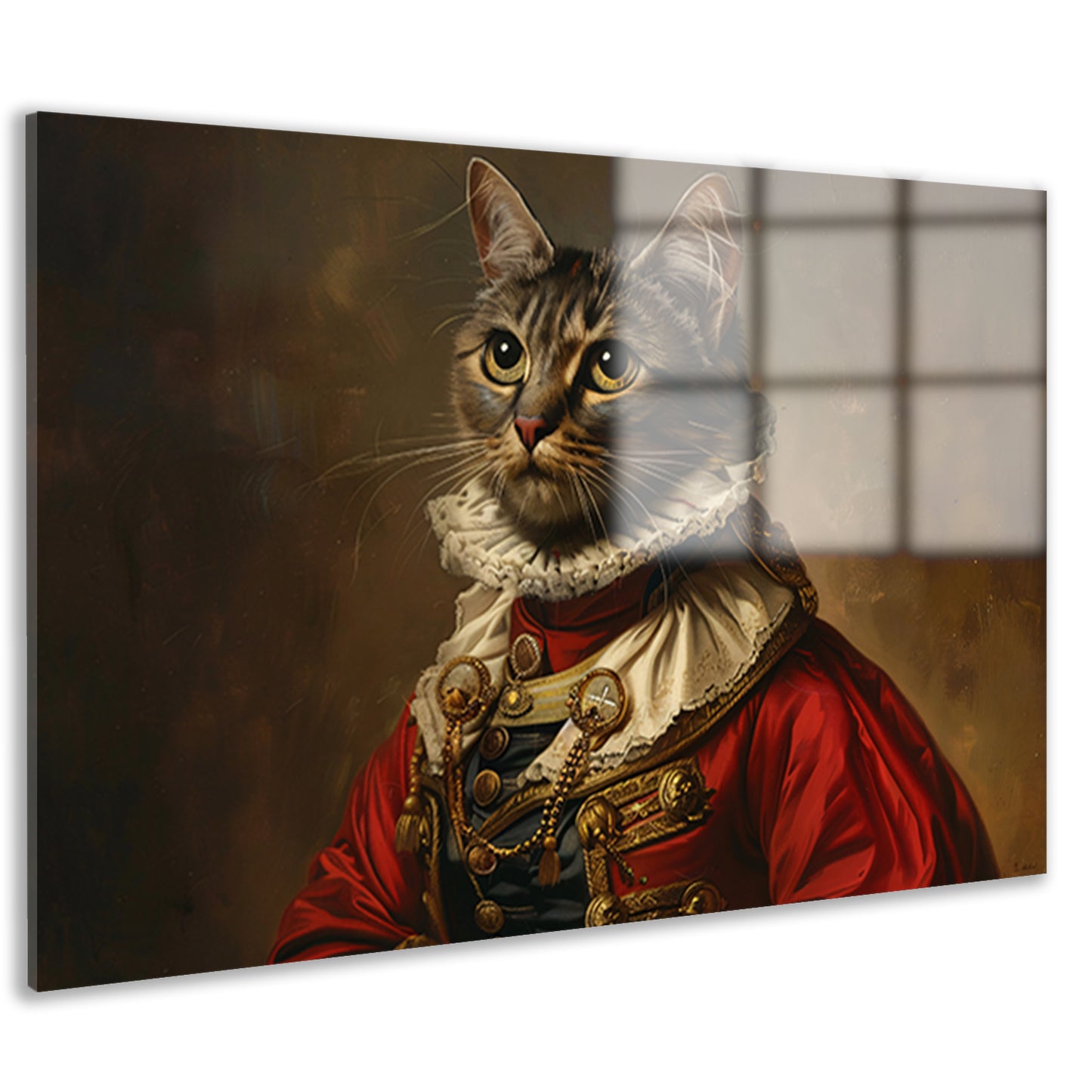 Majestueuze Kat in Koninklijke Kledij acrylglas