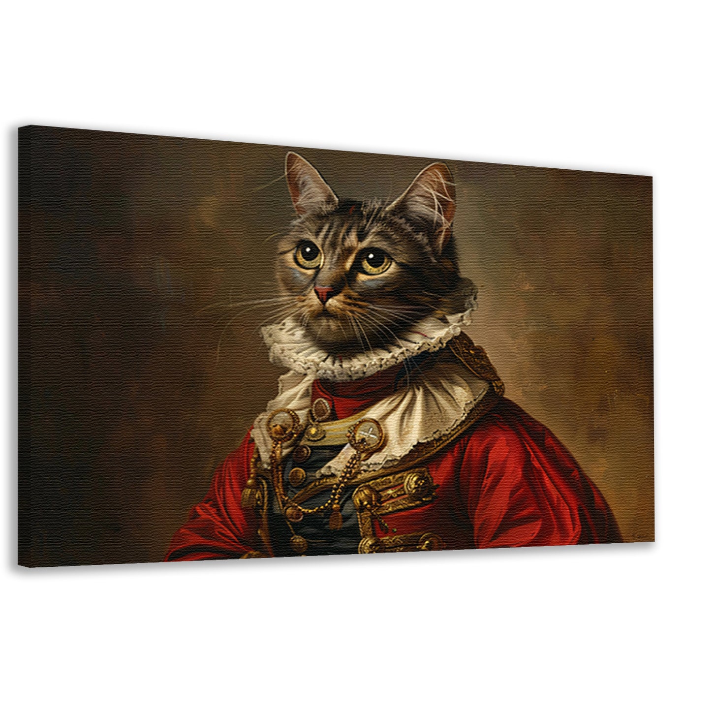 Majestueuze Kat in Koninklijke Kledij canvas