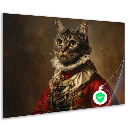 Majestueuze Kat in Koninklijke Kledij poster