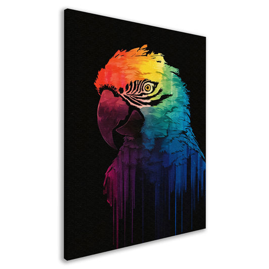 Regenboogkleurige papegaai in abstracte kunst canvas