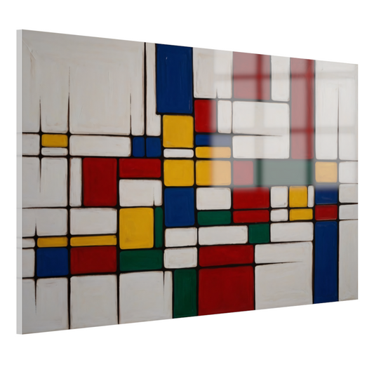 Geometrische Harmonie in Primaire Kleuren acrylglas
