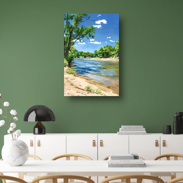 Digitale kunst van een serene rivier poster