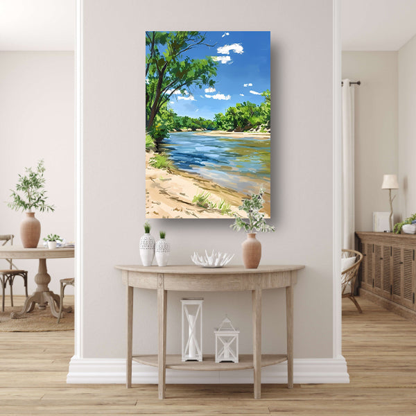 Digitale kunst van een serene rivier poster