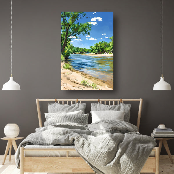 Digitale kunst van een serene rivier poster