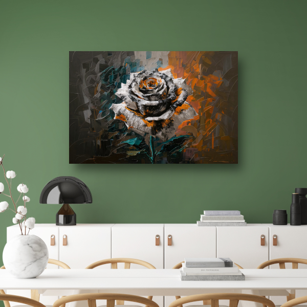 Abstracte Explosie van Oranje en Wit poster