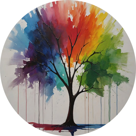 Chromatische Vitaliteit van een Symbiotische Boom aluminium muurcirkel