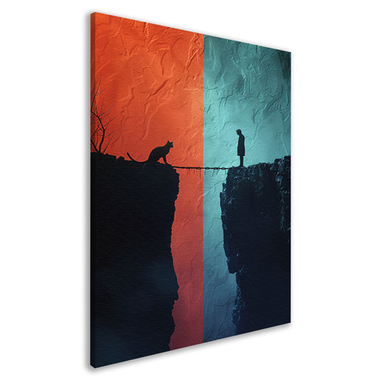 SurRealistisch ontmoeting bij de afgrond canvas