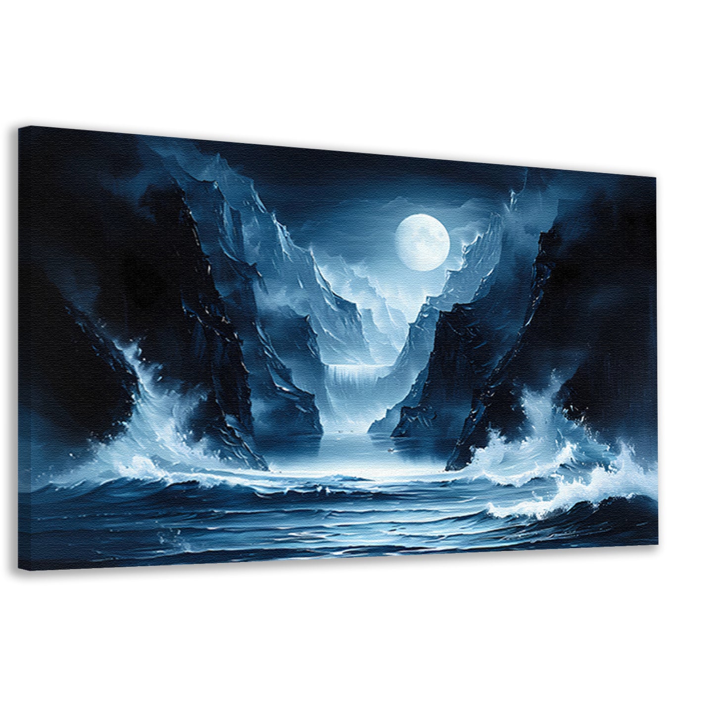 Magisch maanlandschap met waterval en bergen canvas