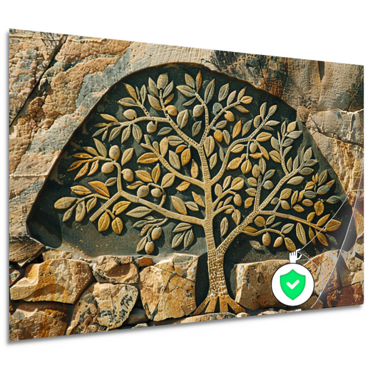 Minimalistische stenen boom poster