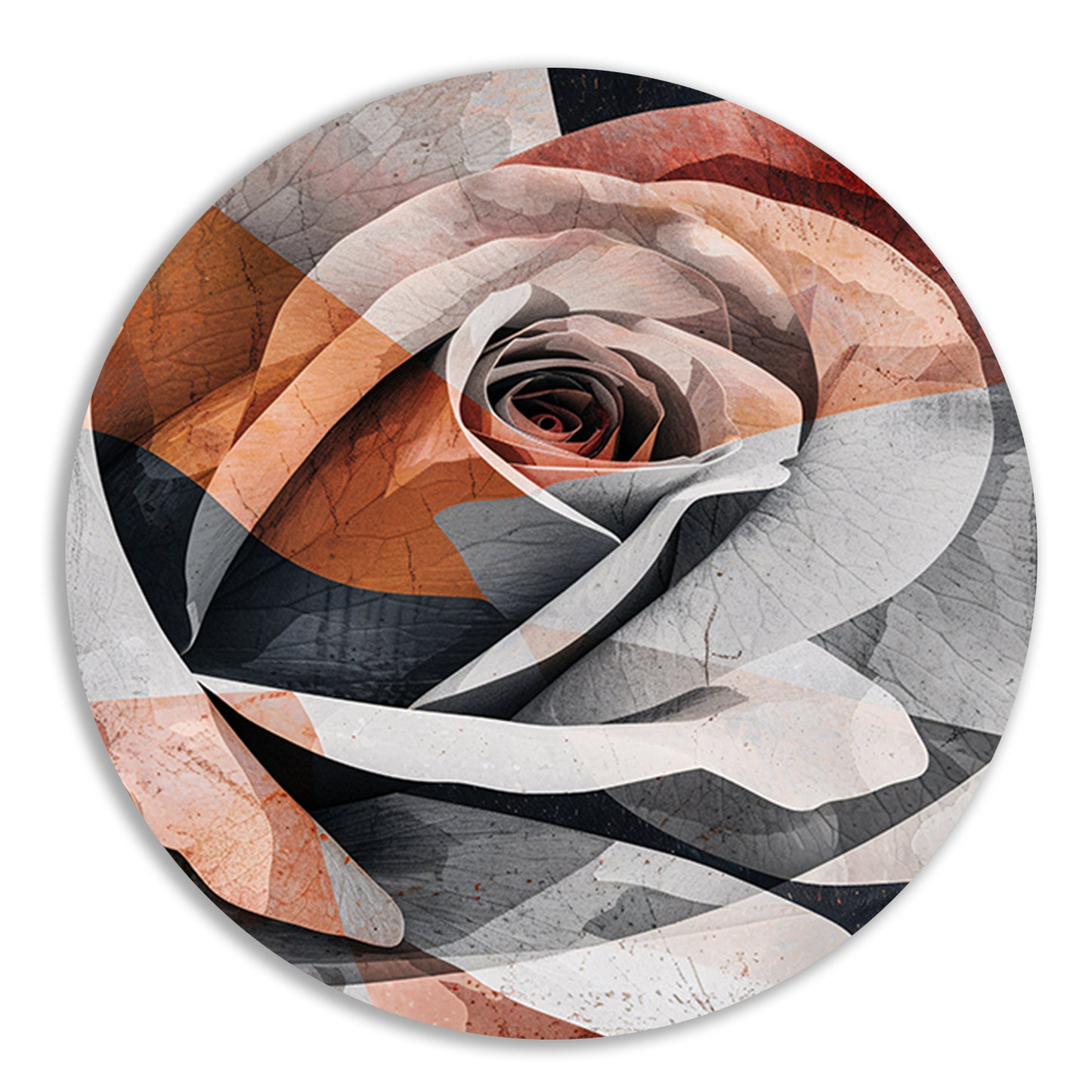 Sepiatinten Roos met Geometrische Abstractie forex muurcirkel