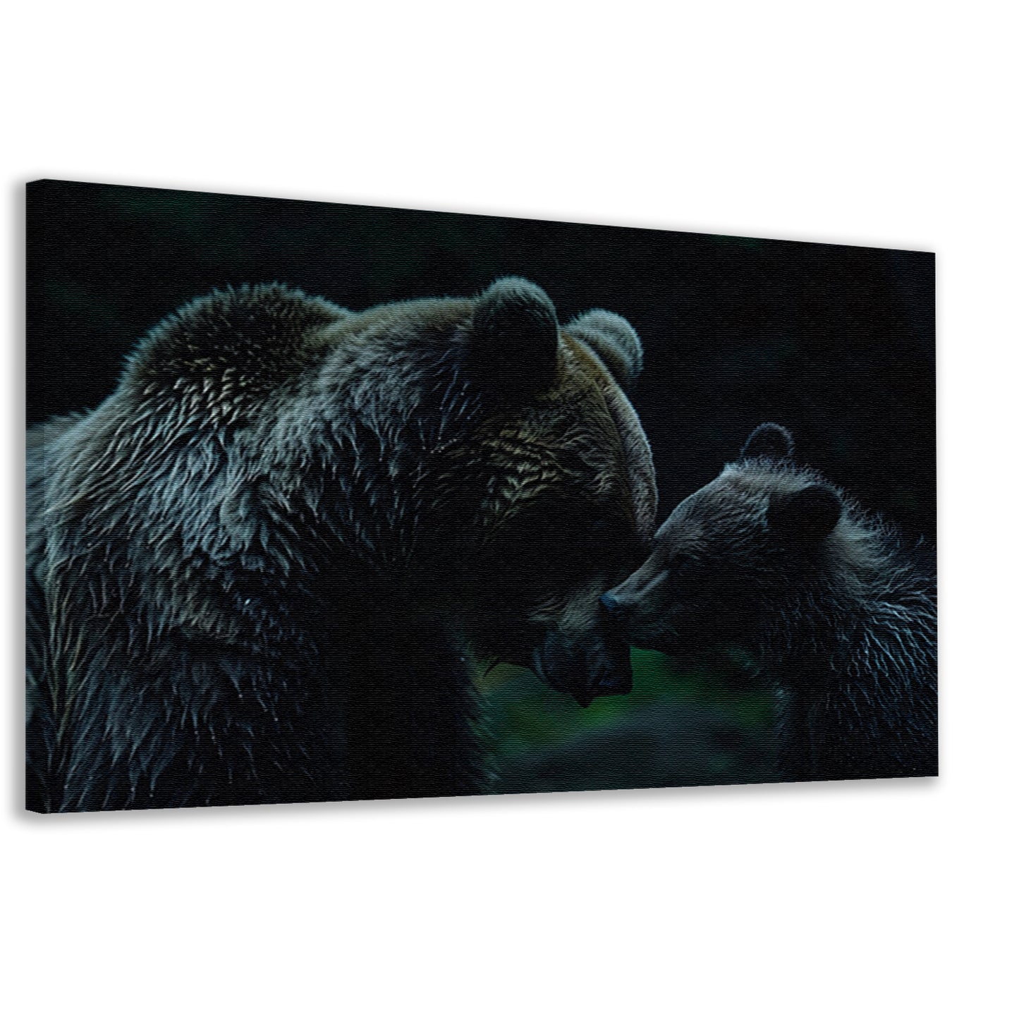 Intiem moment tussen beren in bos canvas