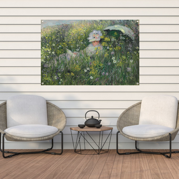 In de weide - Claude Monet tuinposter