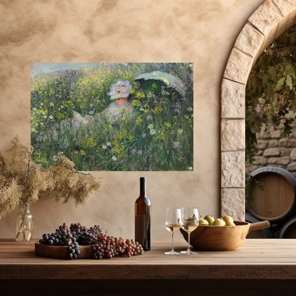 In de weide - Claude Monet tuinposter
