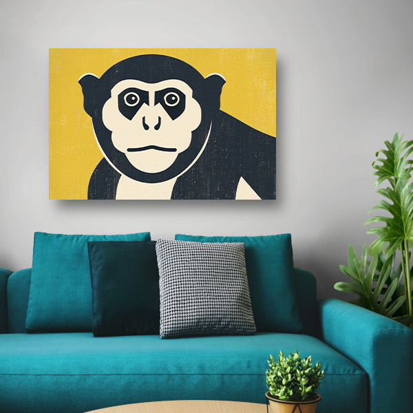 Minimalistische kunstposter van aap poster