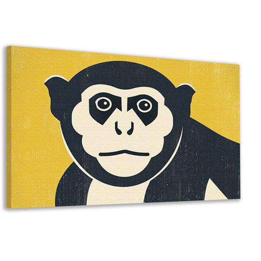 Minimalistische kunstposter van aap canvas