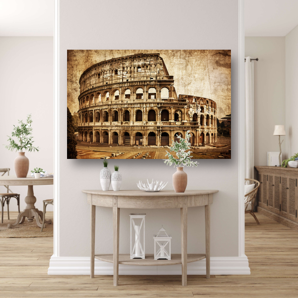 Sepia Colosseum - Een Romeins architectuurwonder canvas