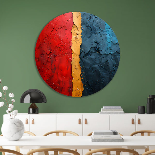 Diepe kleurscheuren in abstract design forex muurcirkel
