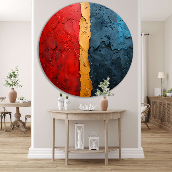 Diepe kleurscheuren in abstract design forex muurcirkel