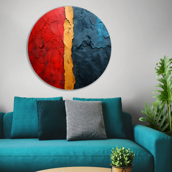 Diepe kleurscheuren in abstract design forex muurcirkel