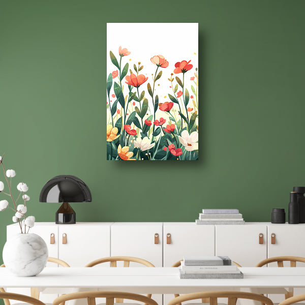Kleurrijke Bloemenweide met Vlinder acrylglas