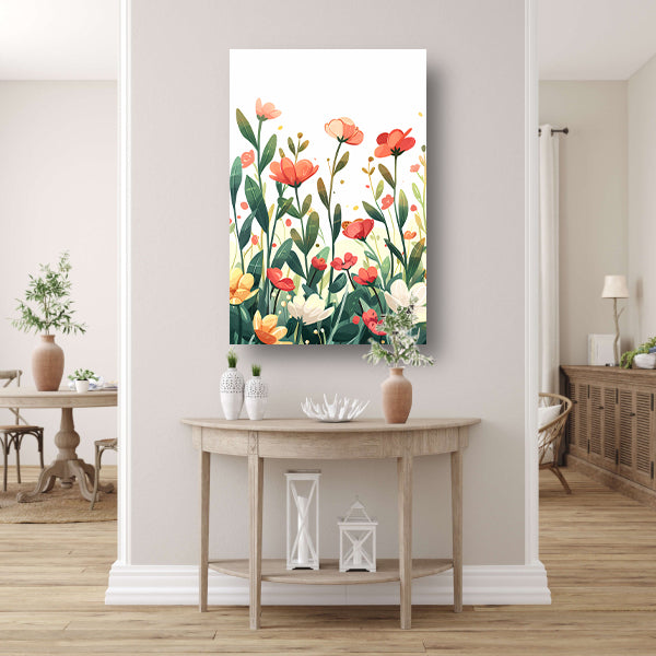 Kleurrijke Bloemenweide met Vlinder acrylglas