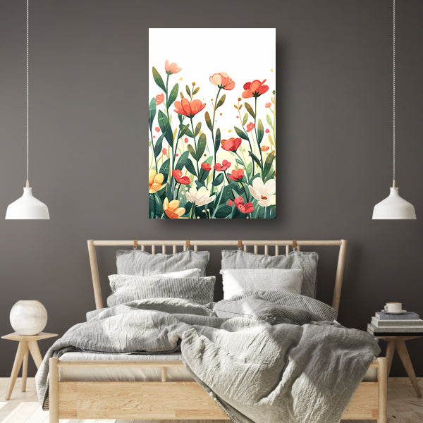 Kleurrijke Bloemenweide met Vlinder acrylglas